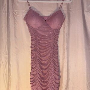 Dreamy Pink Ruched Mini Dress